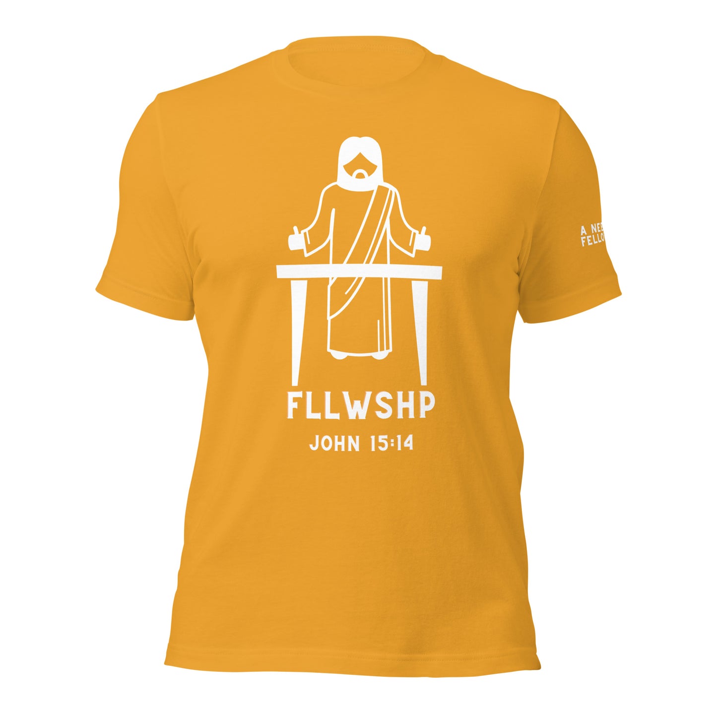 FLLWSHP w/Jesus T-shirt (white print)
