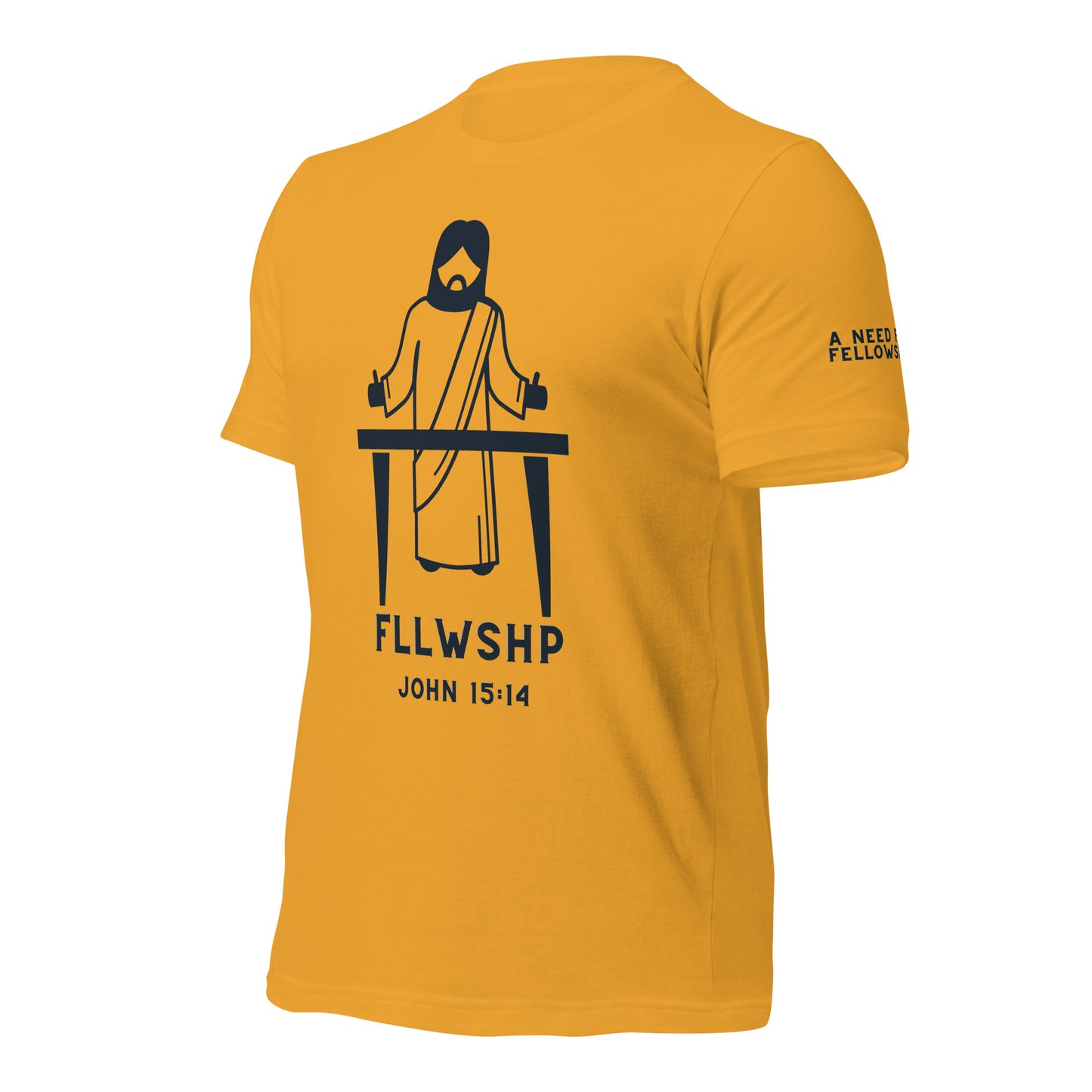 FLLWSHP w/Jesus T-shirt (black print)
