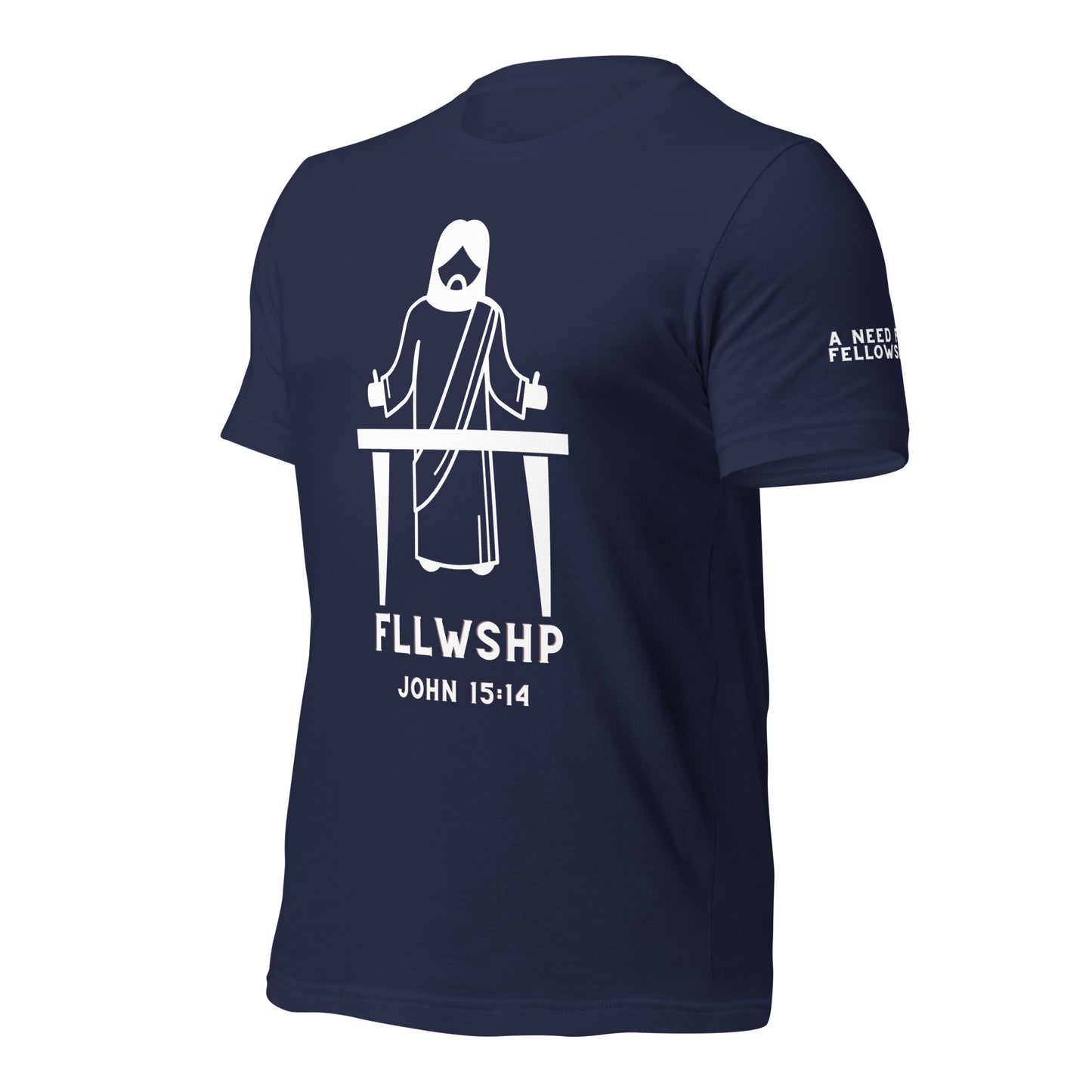 FLLWSHP w/Jesus T-shirt (white print)
