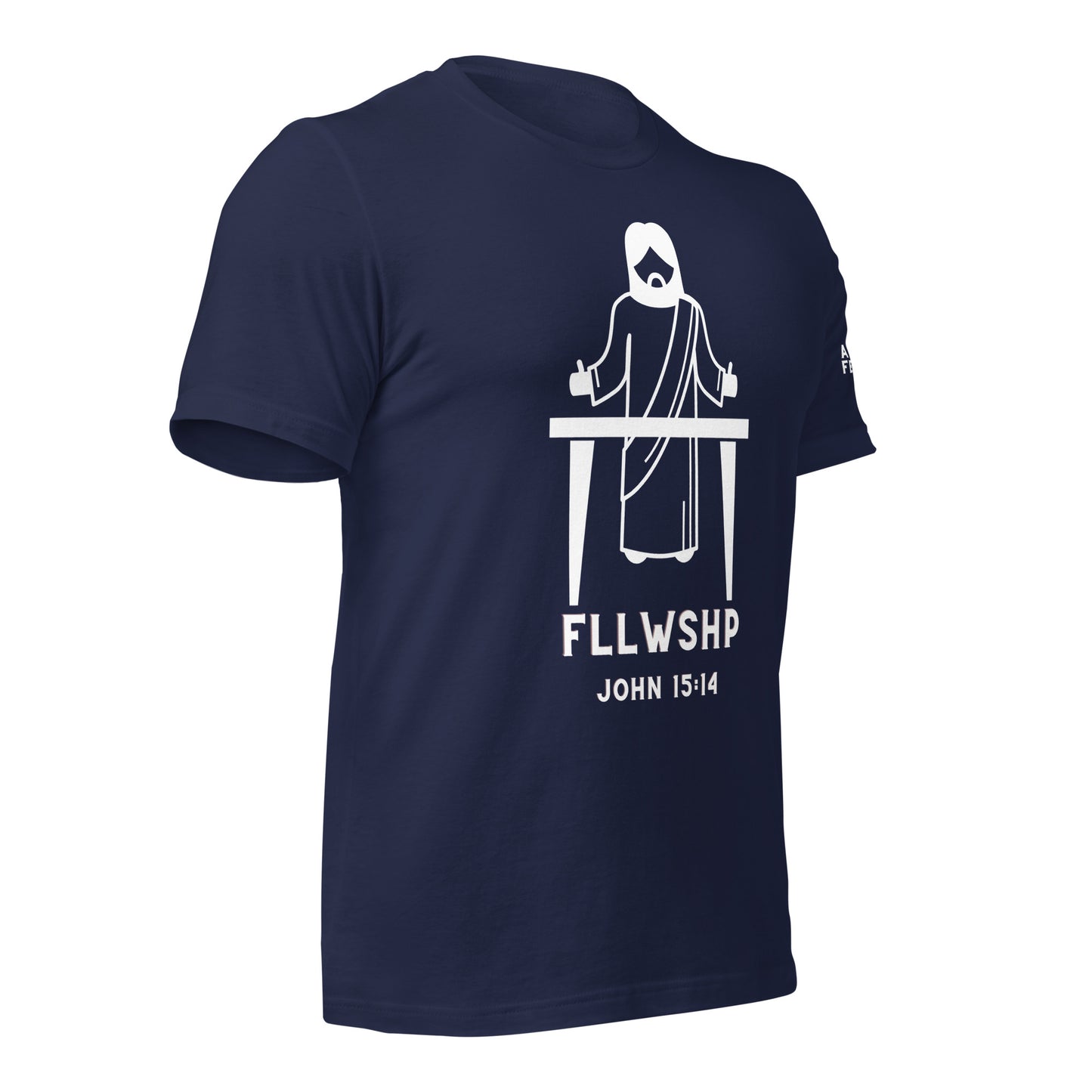 FLLWSHP w/Jesus T-shirt (white print)