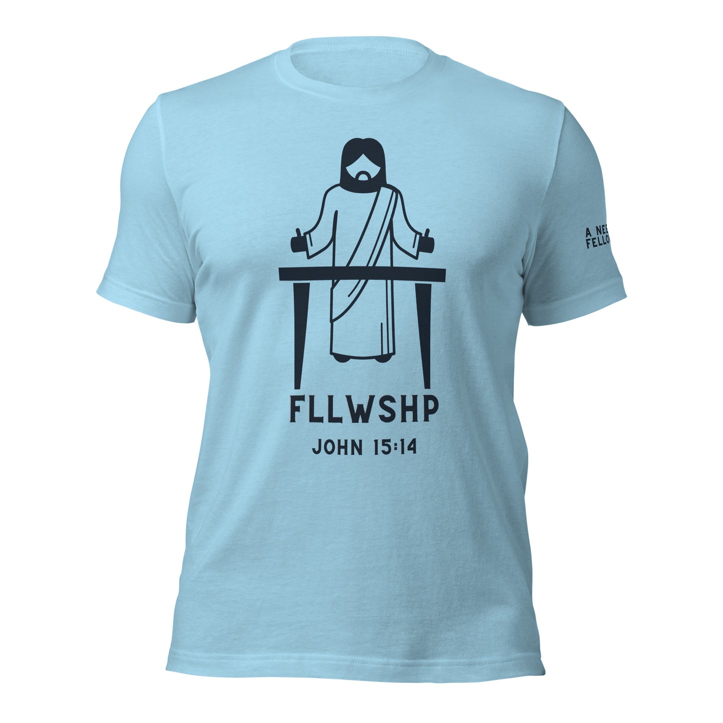 FLLWSHP w/Jesus T-shirt (black print)