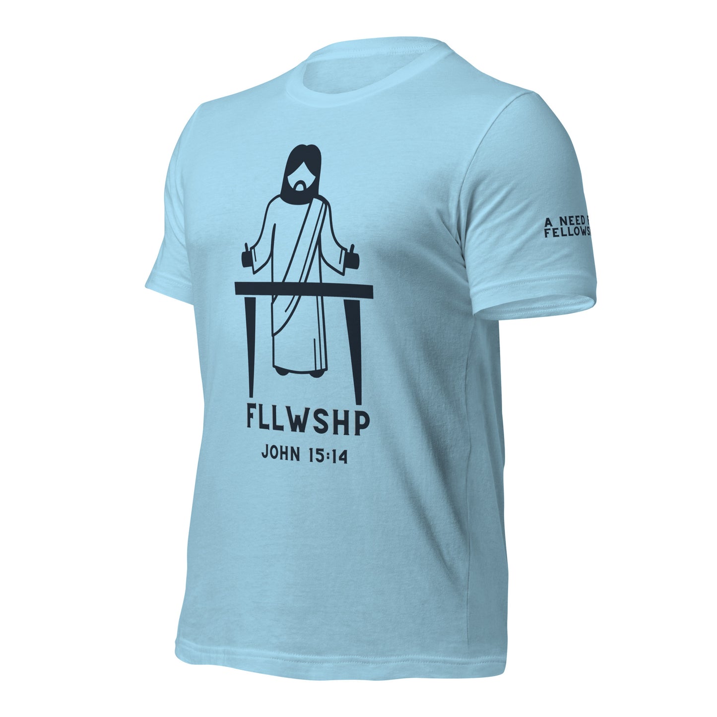 FLLWSHP w/Jesus T-shirt (black print)