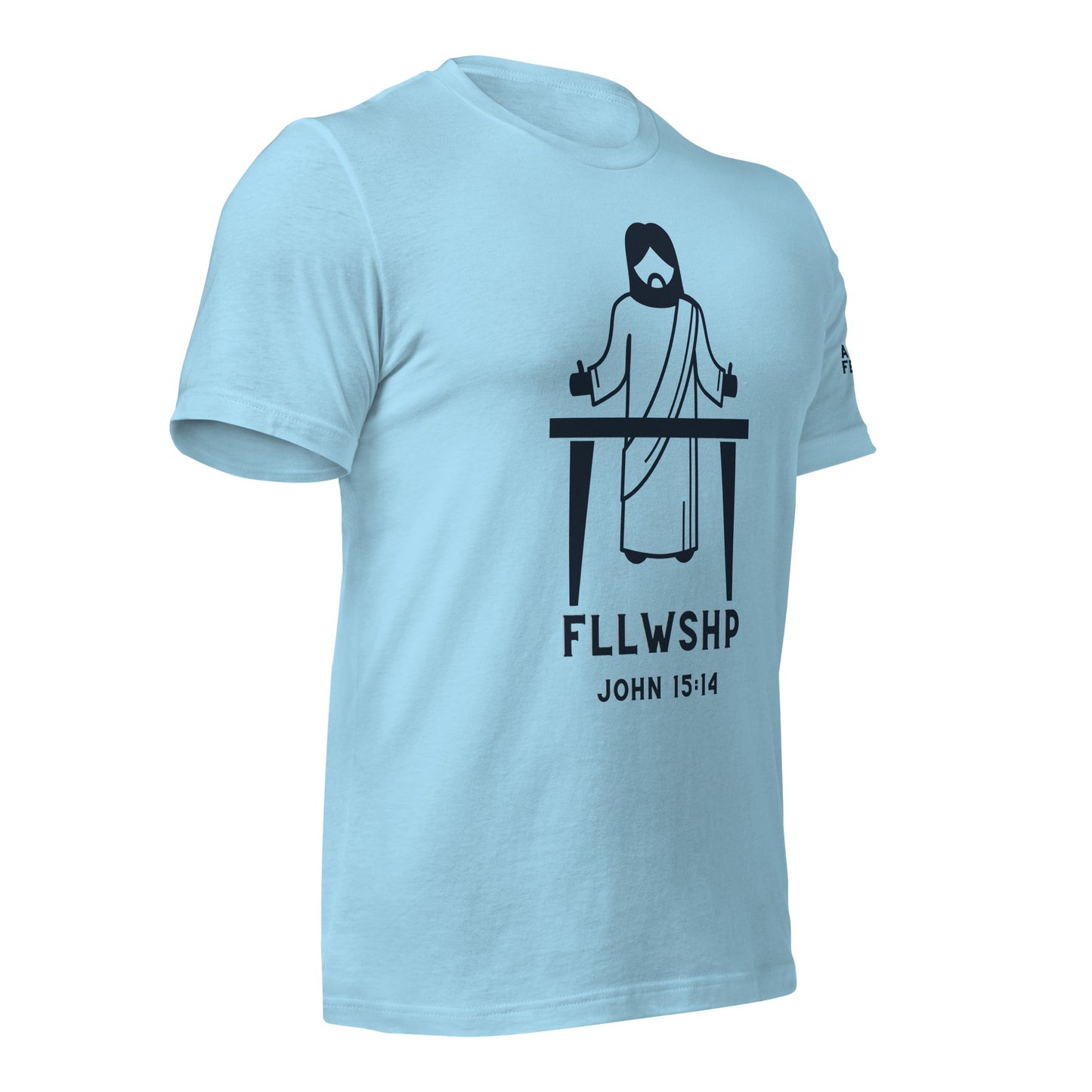 FLLWSHP w/Jesus T-shirt (black print)