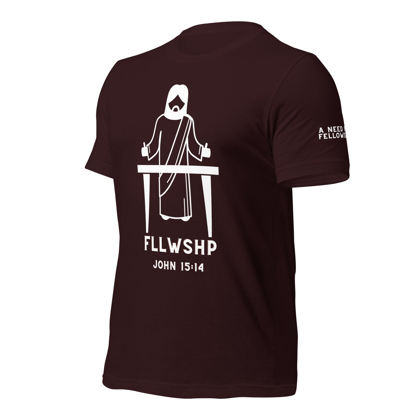 FLLWSHP w/Jesus T-shirt (white print)