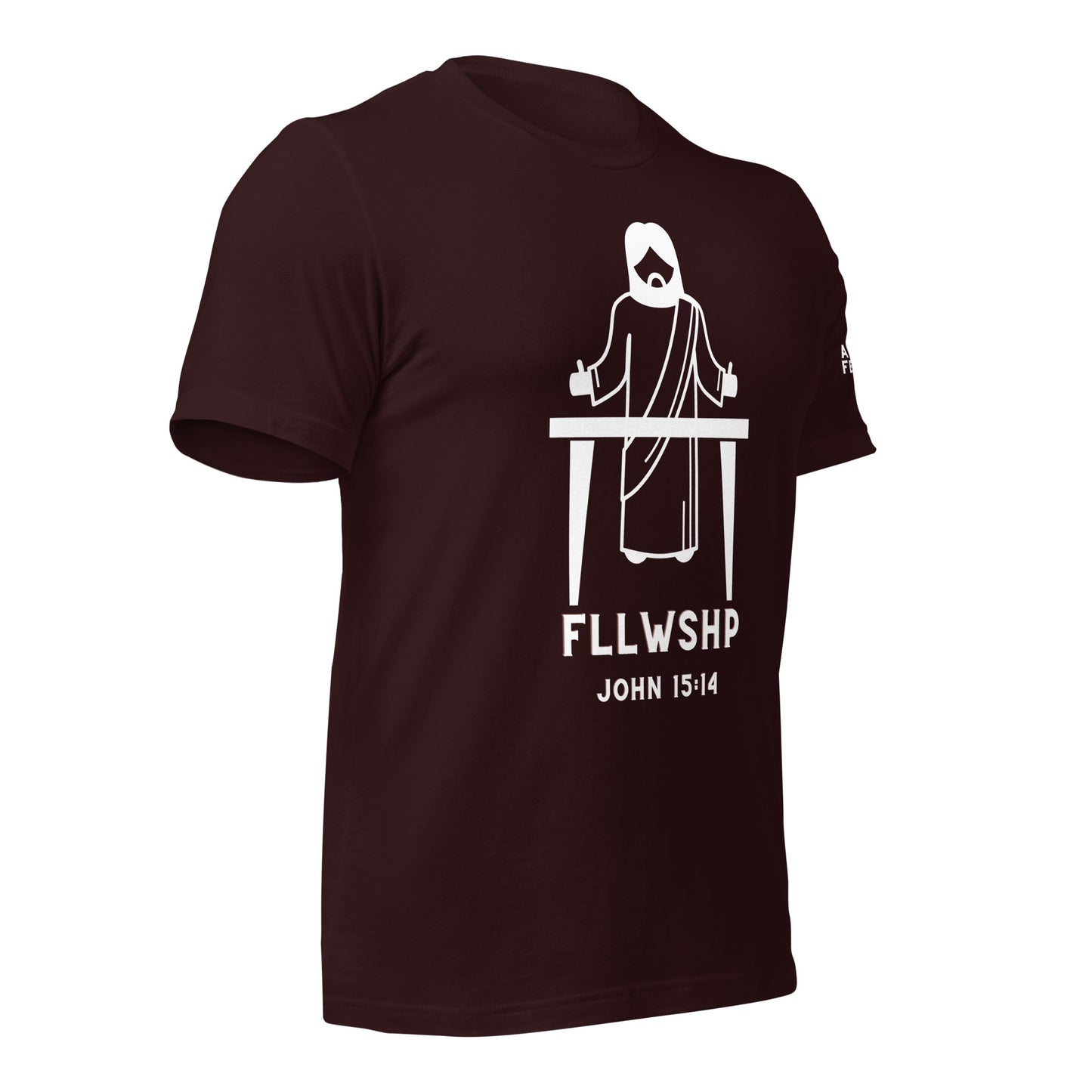 FLLWSHP w/Jesus T-shirt (white print)