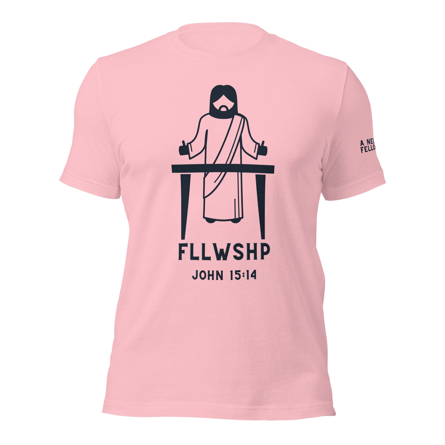 FLLWSHP w/Jesus T-shirt (black print)