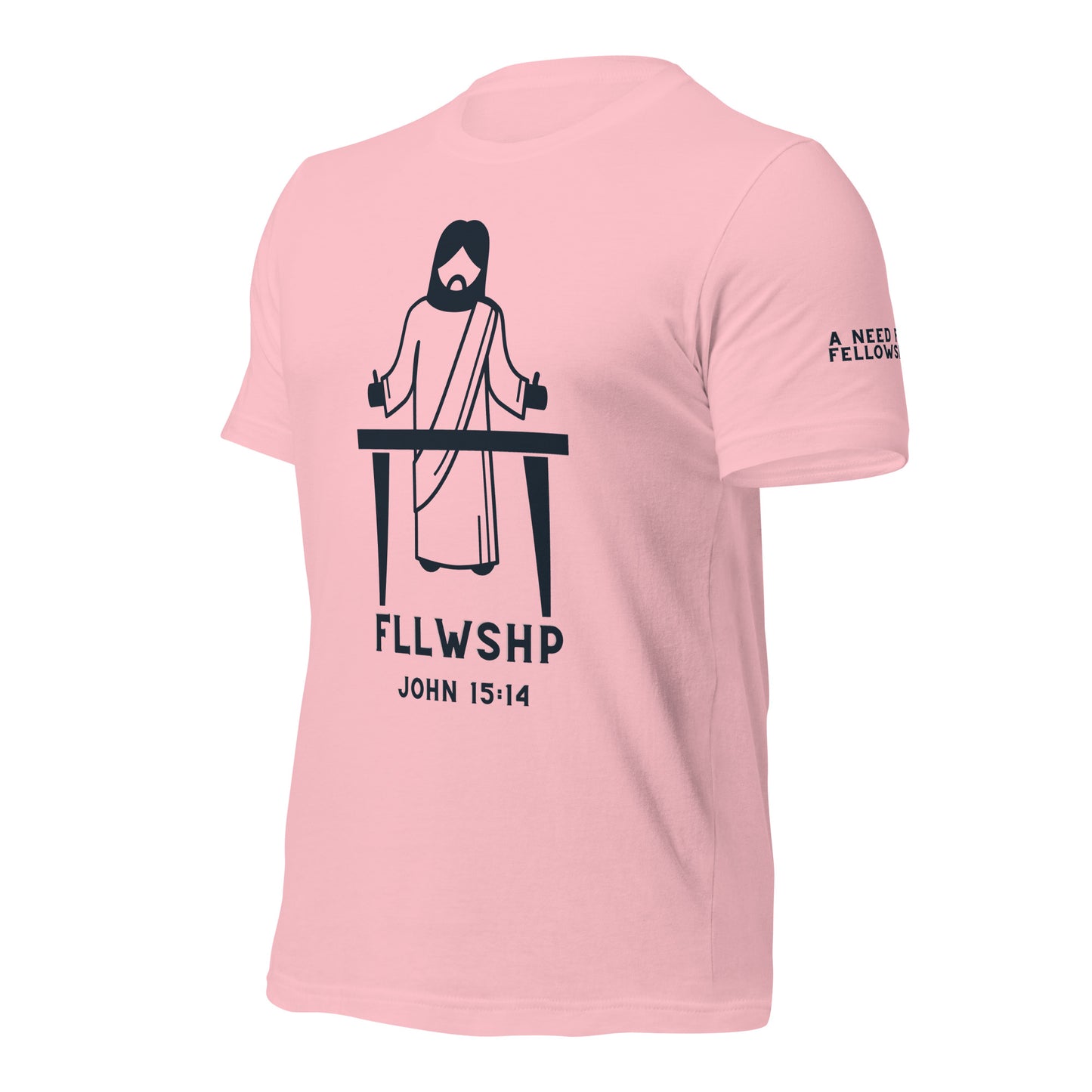 FLLWSHP w/Jesus T-shirt (black print)