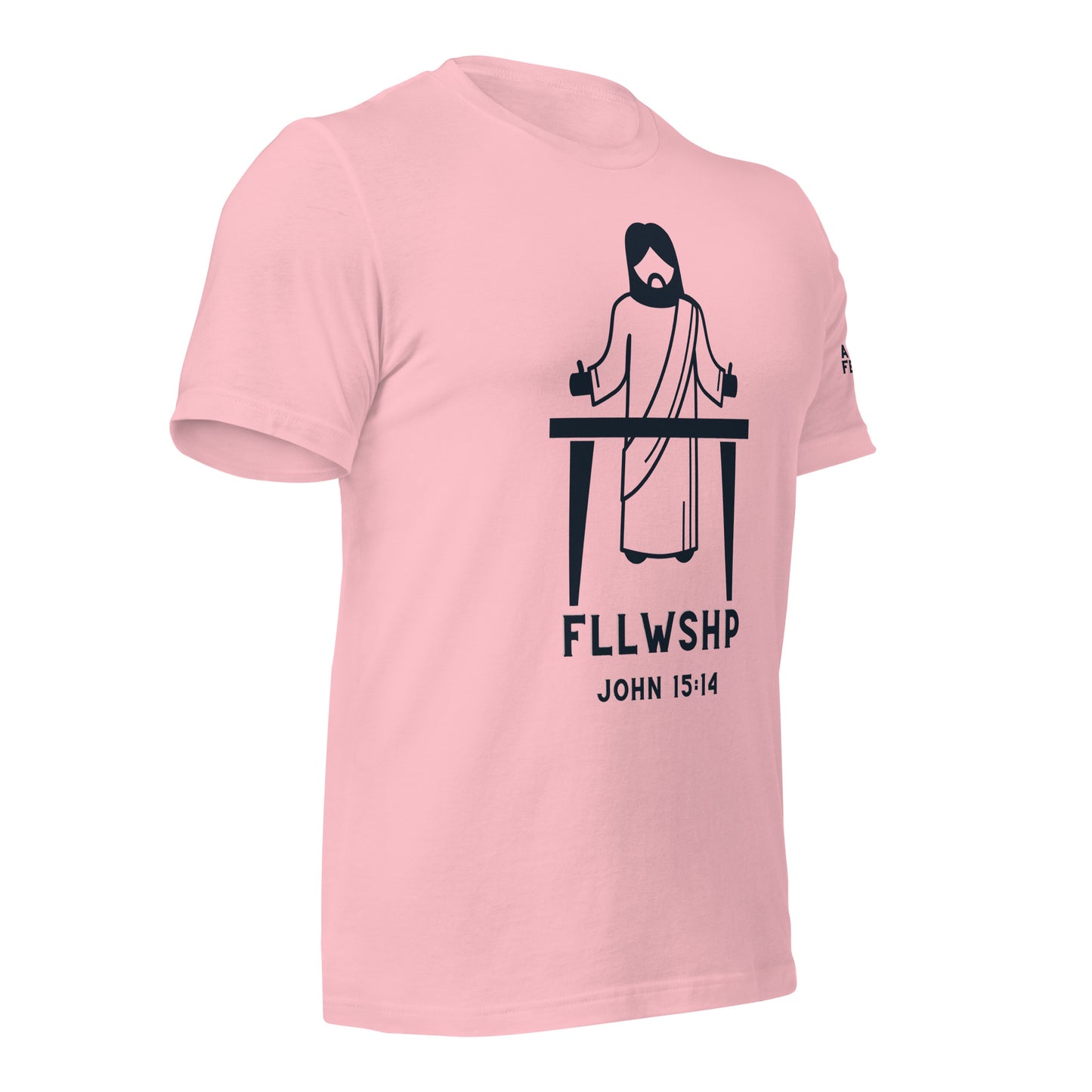 FLLWSHP w/Jesus T-shirt (black print)