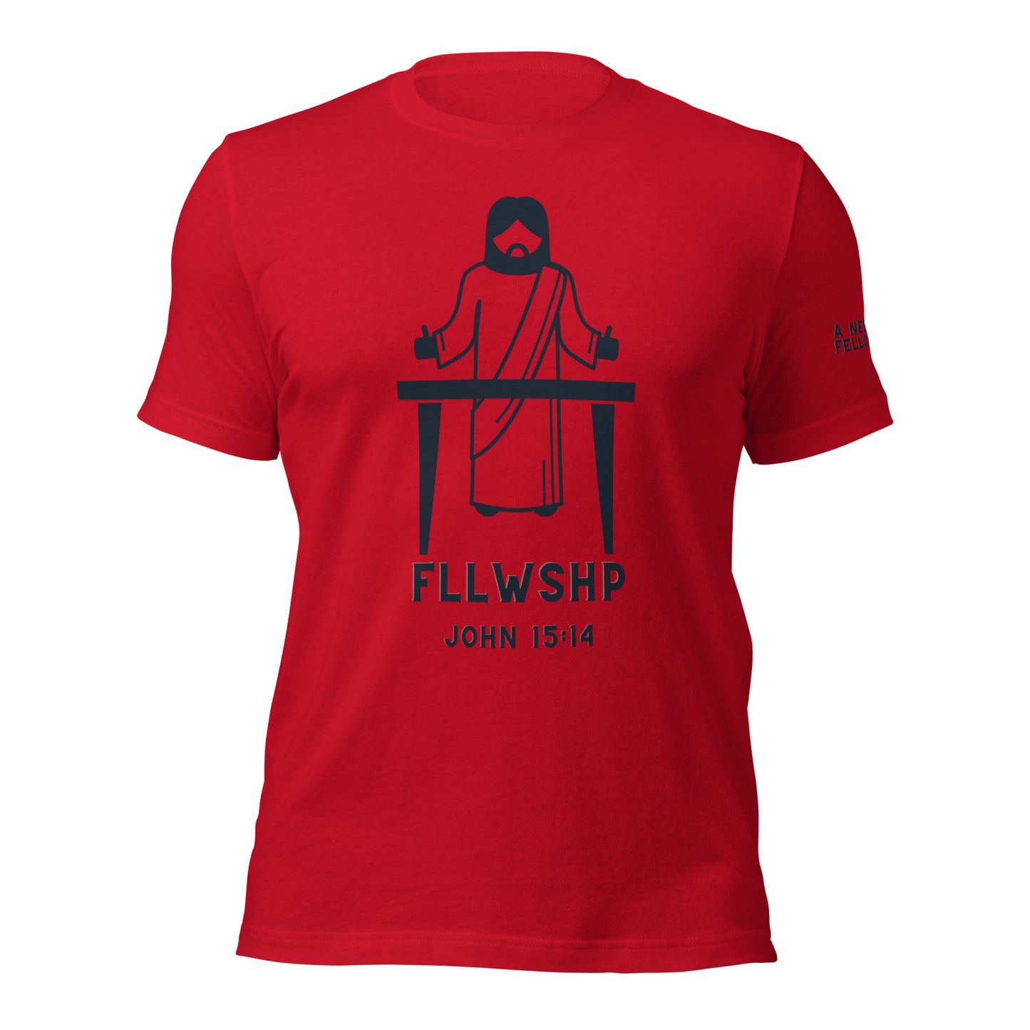 FLLWSHP w/Jesus T-shirt (black print)