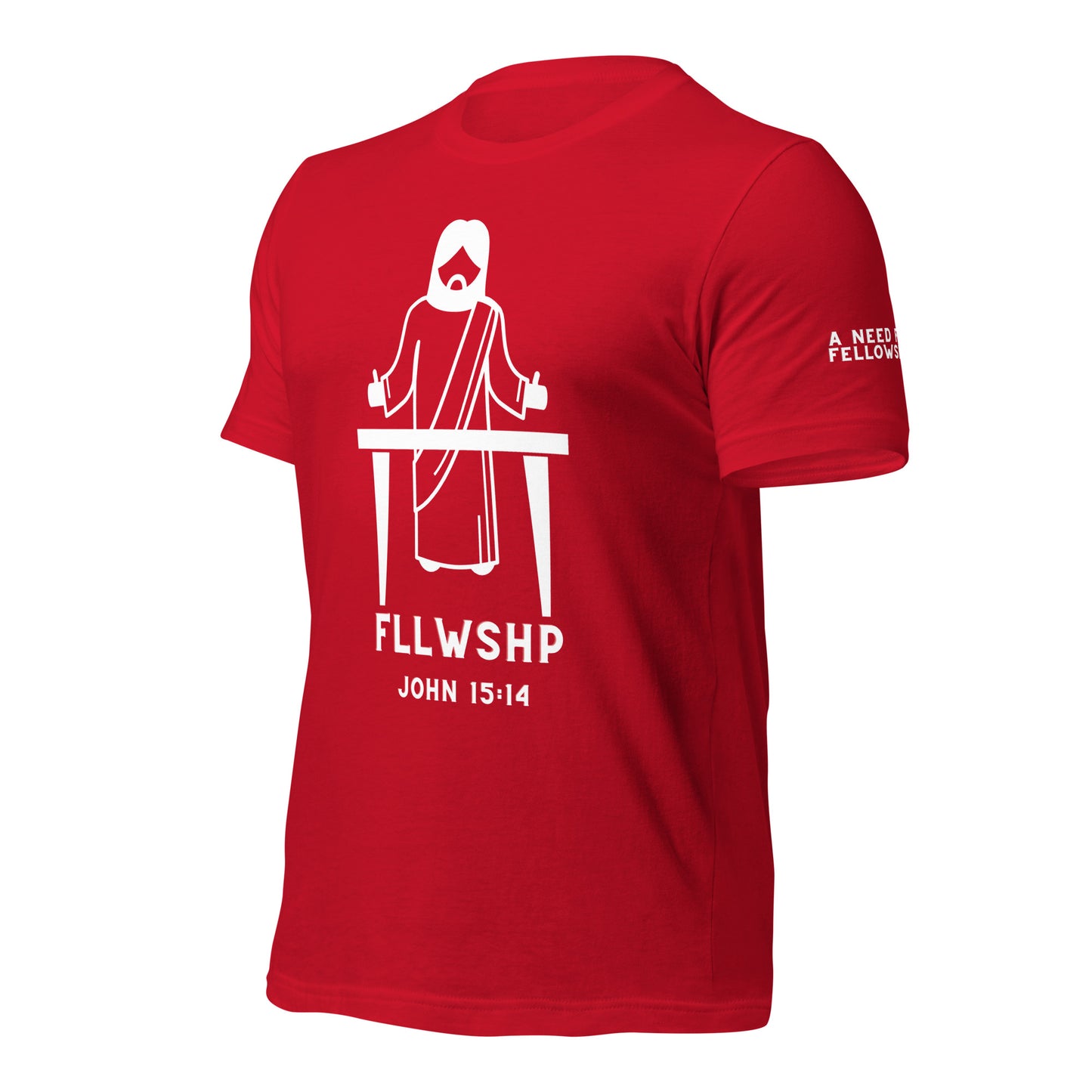 FLLWSHP w/Jesus T-shirt (white print)