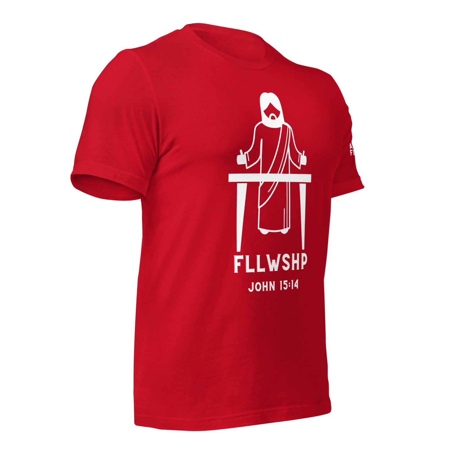 FLLWSHP w/Jesus T-shirt (white print)