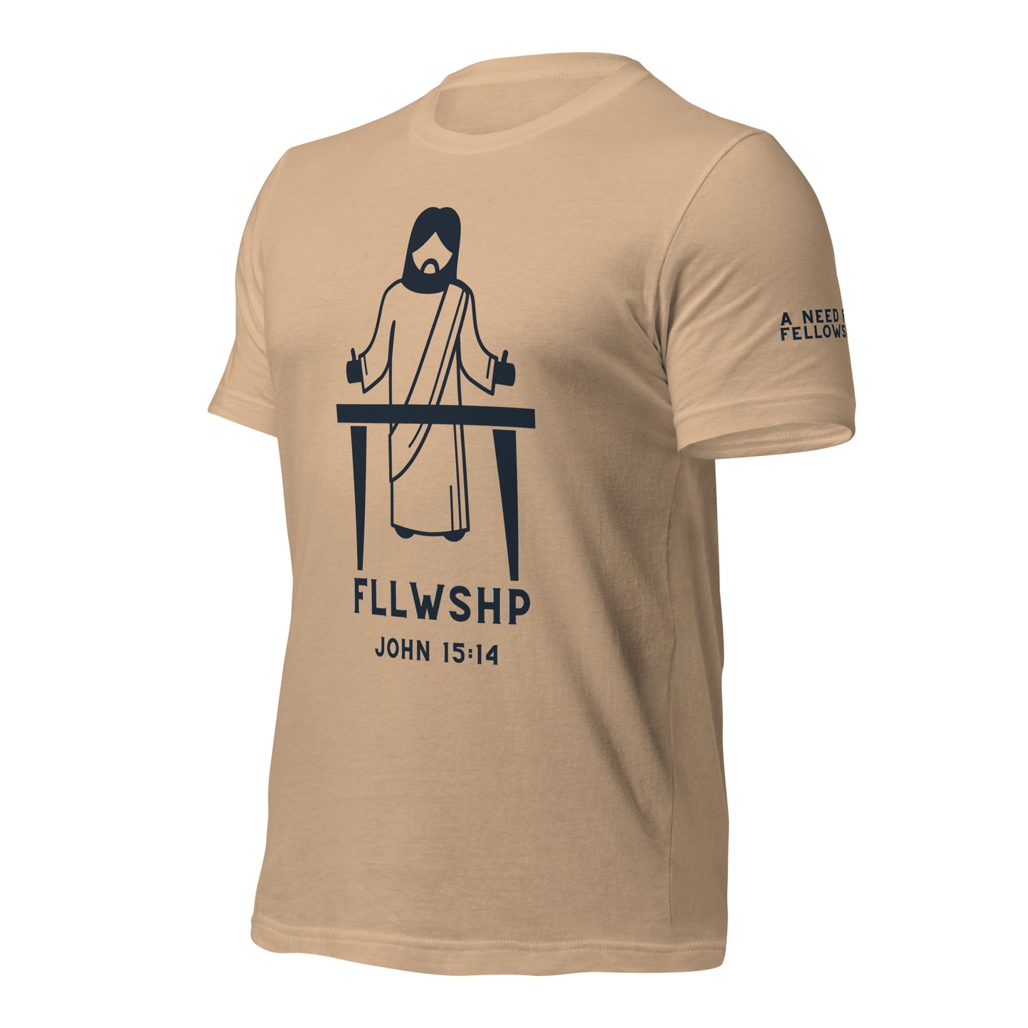 FLLWSHP w/Jesus T-shirt (black print)