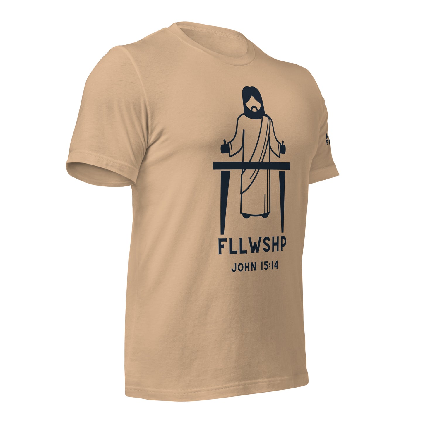 FLLWSHP w/Jesus T-shirt (black print)