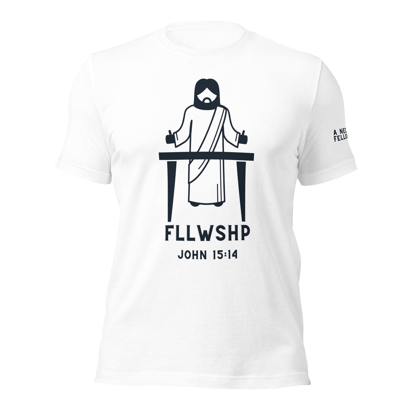 FLLWSHP w/Jesus T-shirt (black print)