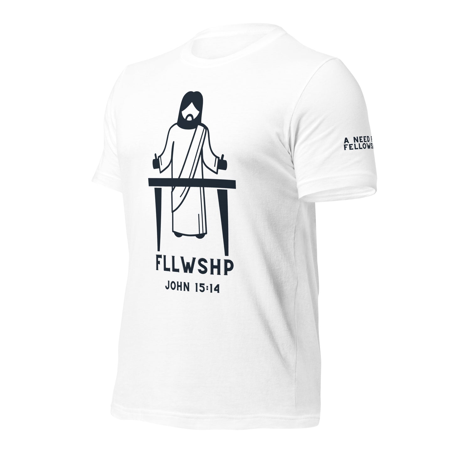 FLLWSHP w/Jesus T-shirt (black print)