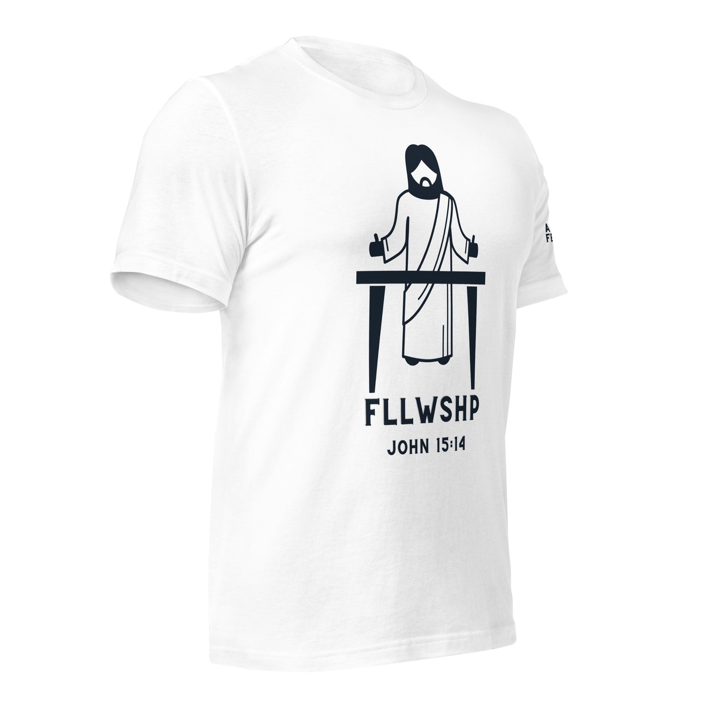 FLLWSHP w/Jesus T-shirt (black print)
