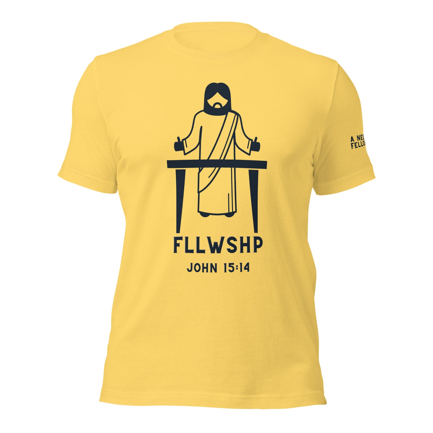 FLLWSHP w/Jesus T-shirt (black print)