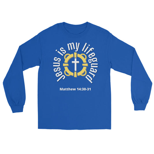 Jesus Is My Lifeguard Long Sleeve (White Print)