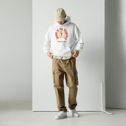 Jesus Is My Lifeguard Hoodie (Red Print)